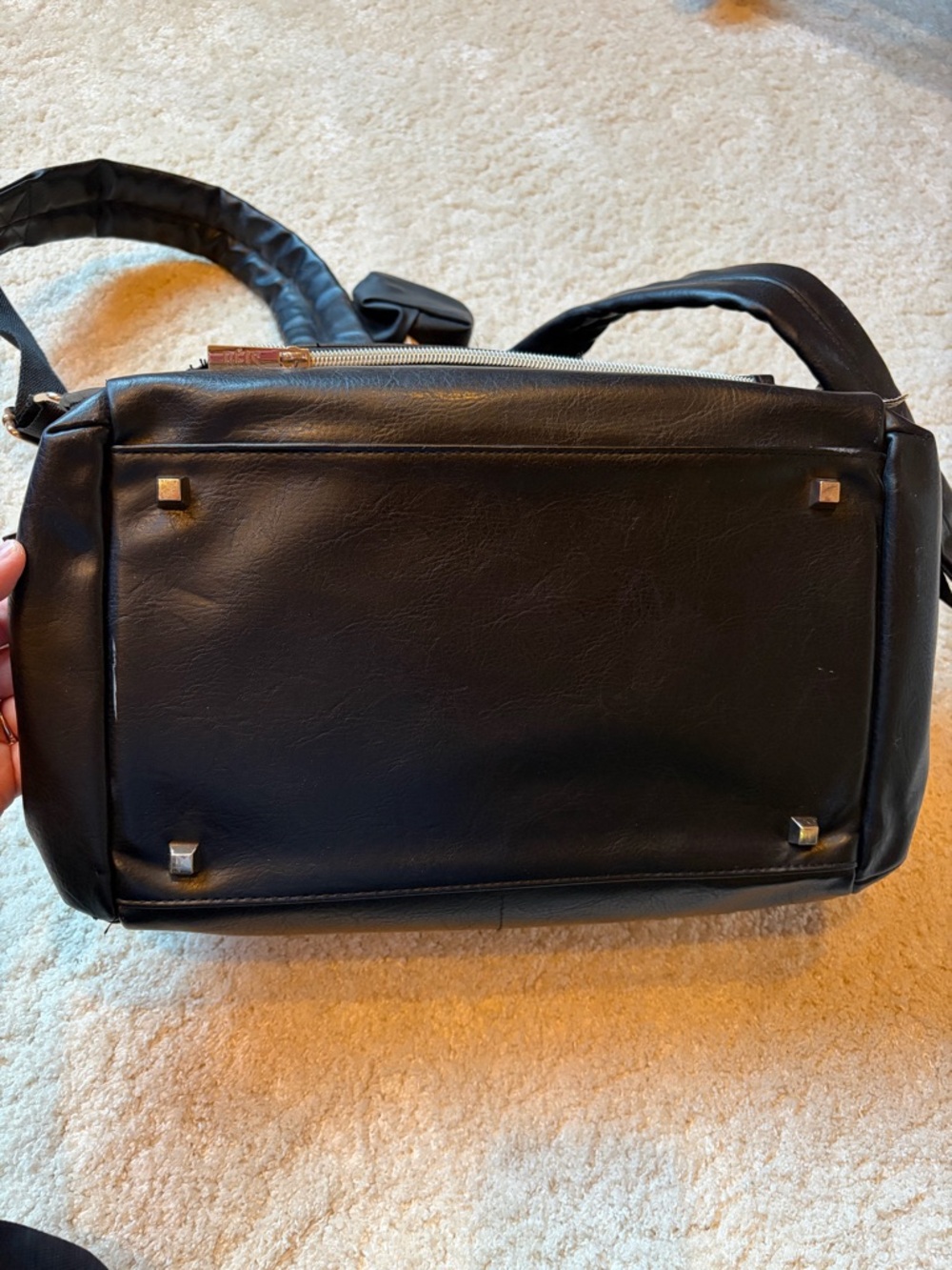 BEIS Black Baby Bag Backpack with Front Zip Pocket - Picture 4 of 6